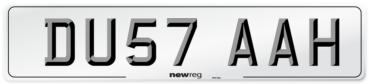 DU57 AAH Number Plate from New Reg